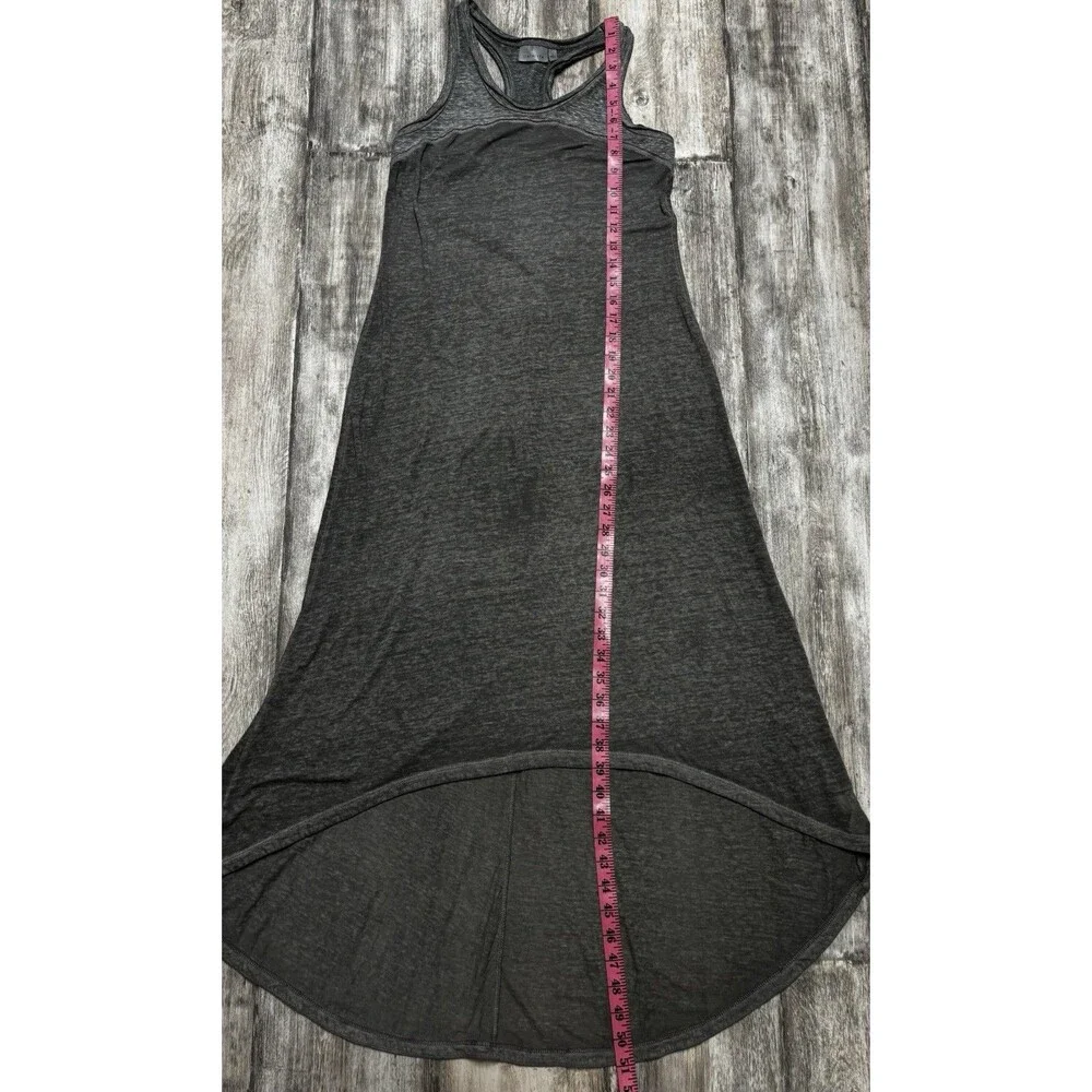 Athleta Sunrise Sheer Burnout Midi Dress Gray Racerback High Low Size S